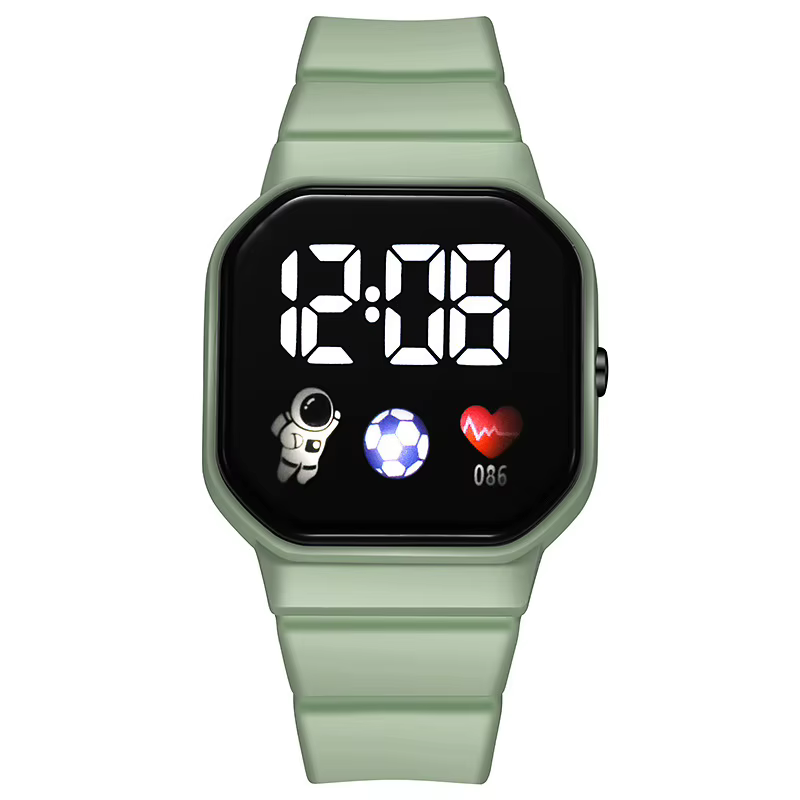 Montre de sport numérique électronique LED pour femmes et hommes, montre en silicone simple, horloge