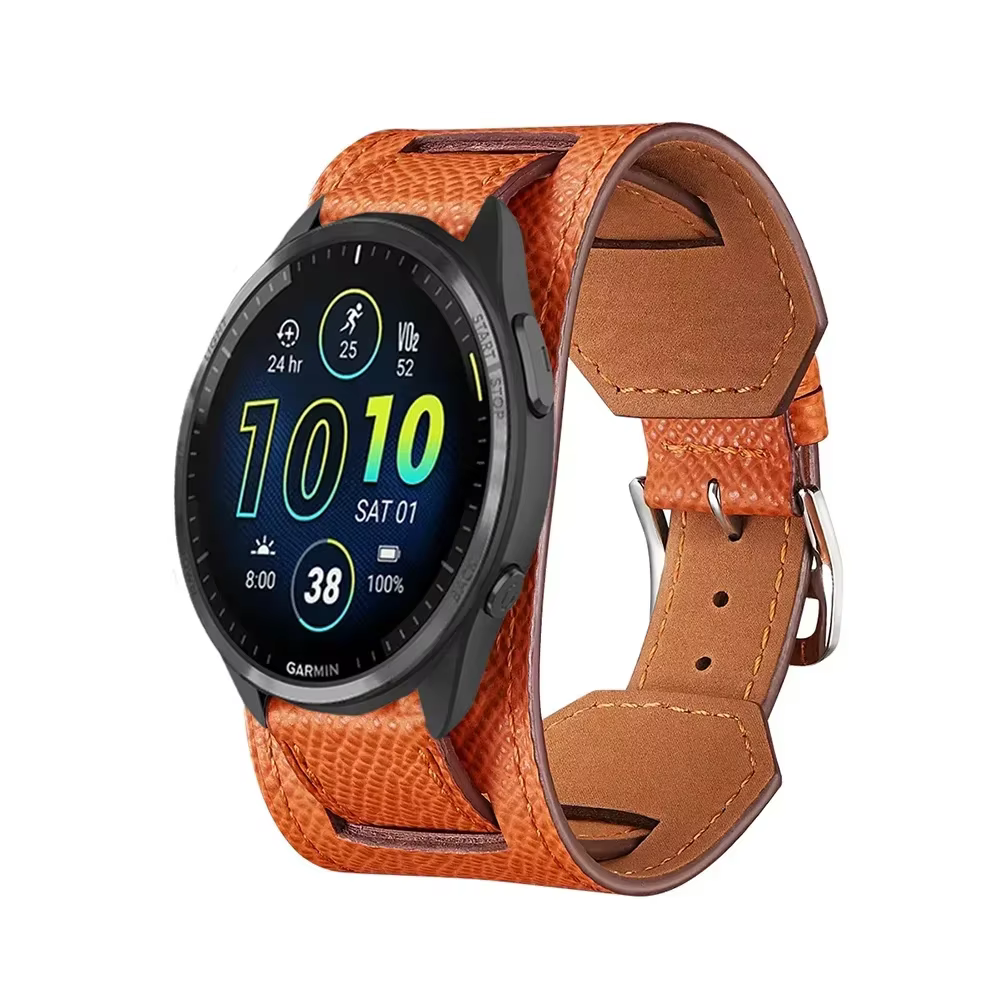 22/20mm Bracelet en cuir Premium Garmin Forerunner 265 165 55 965 970 570 Bracelet Correa Garmin Ven
