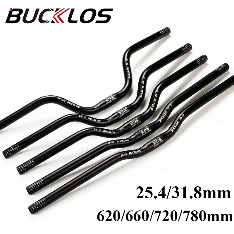 BUCKLOS VTT guidon 31.8mm 25.4mm vélo Riser barre 620/660/720/780mm en alliage d'aluminium vtt guido