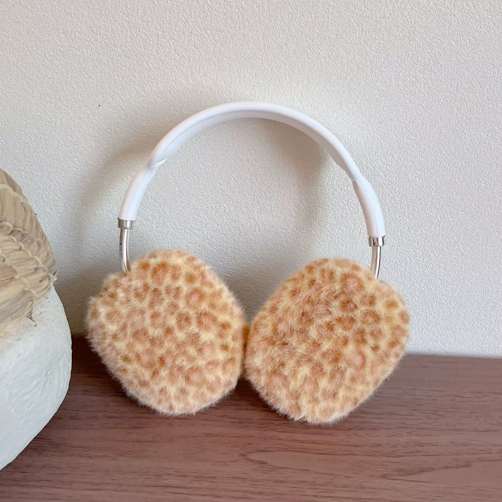 Étui Airpods Max 2 en fourrure pelucheuse, imprimé léopard de luxe, doux, accessoires chauds pour éc