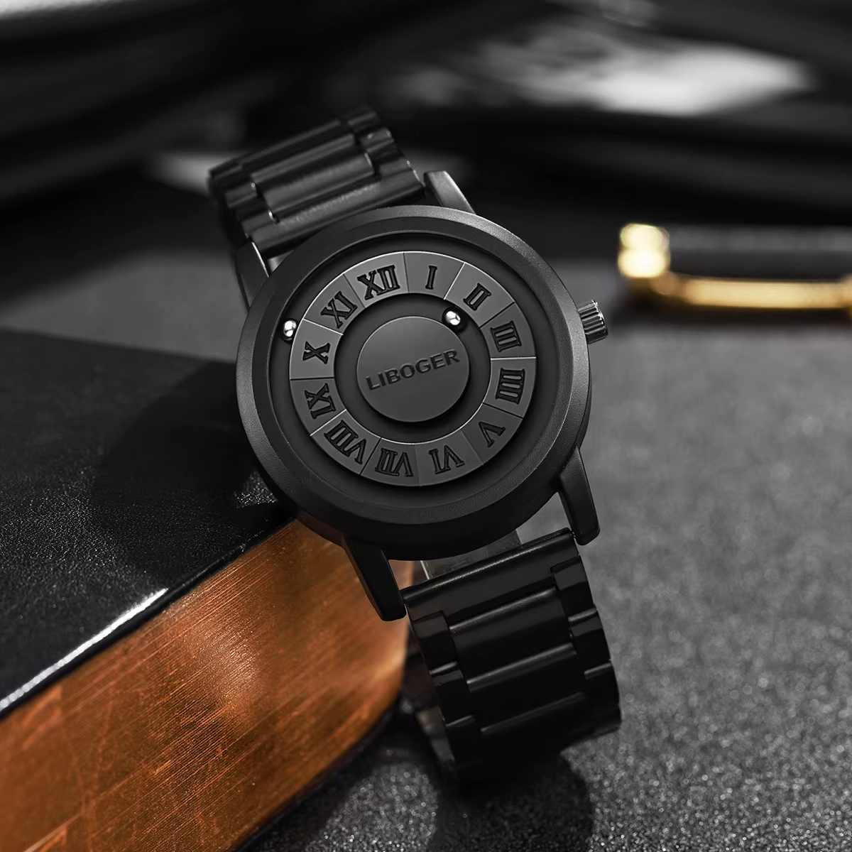 Mode Suspension magnétique hommes d'affaires montre à Quartz Roma cadran montres pour hommes horloge