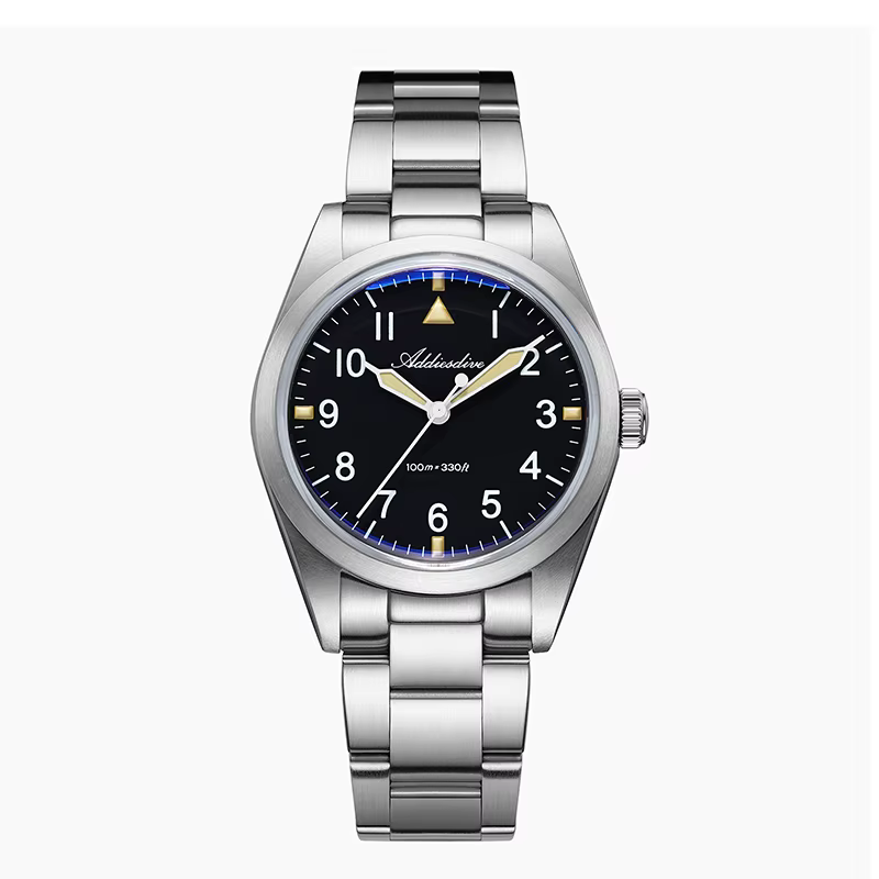 ADDIESDIVE 36mm AD2502 montre pour hommes 100M étanche en alliage de titane VH31 mouvement bulle mir