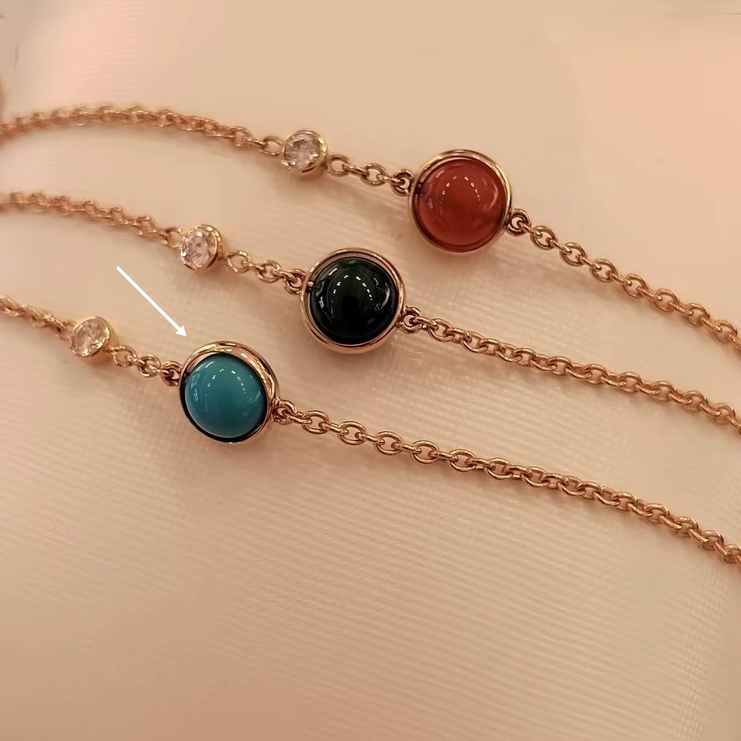 Bracelet pour femme en or rose 18 carats plaqué or, avec nacre naturelle, fonctionnel