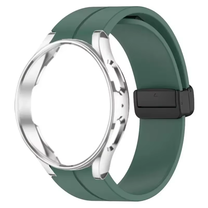 Bracelet en Silicone d'origine + étui pour Samsung Watch 4/5/6/7 40 44mm montre 5Pro 45mm bracelet à