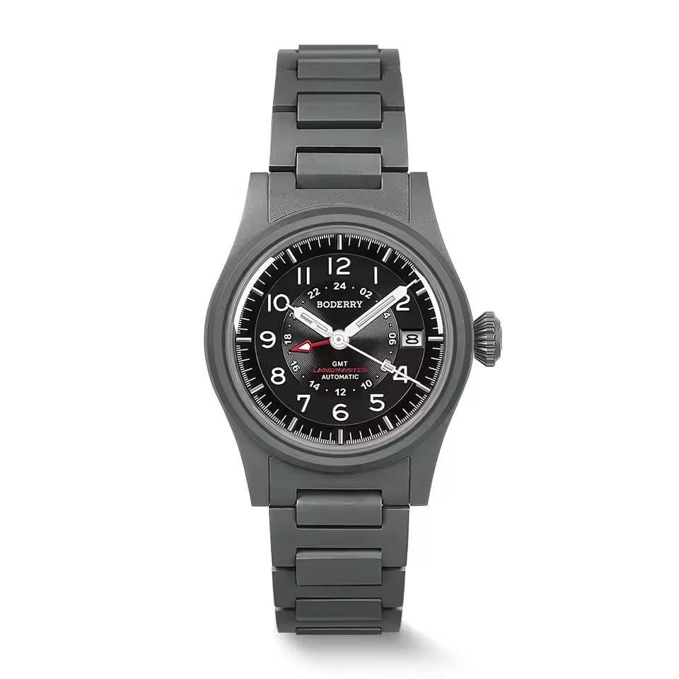 BODERRY hommes montre automatique 38MM Pliot titane mécanique montre-bracelet plongeur 10Bar étanche