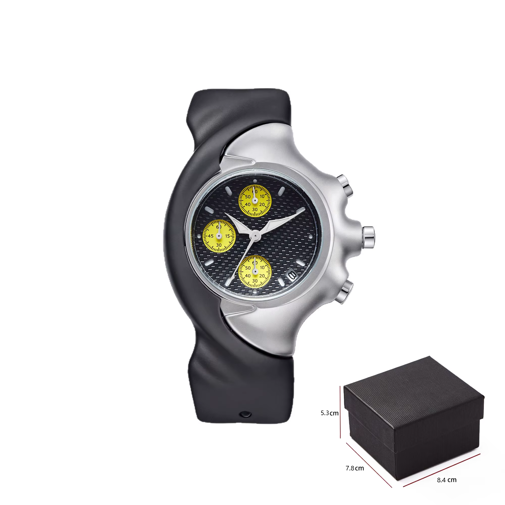 Montre originale Y2K au design étrange, style rétro torsadé, montre à quartz futuriste à 6 aiguilles