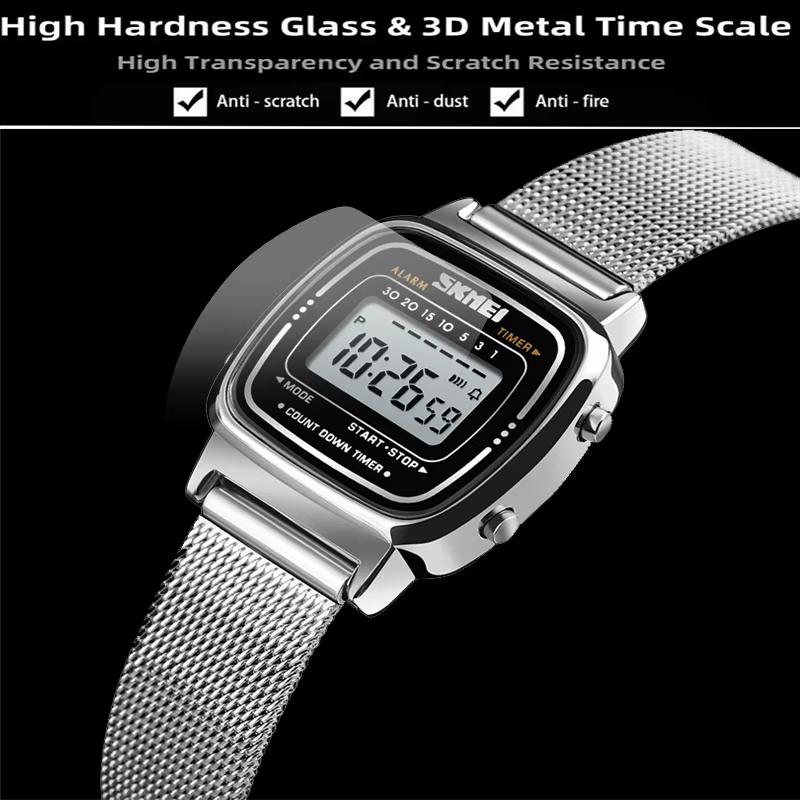 Skmei femmes Bracelet robe montres marque de luxe Bracelet en acier inoxydable mode étanche numériqu