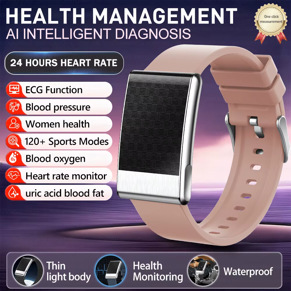 Bracelet Connecté Santé Femme 2026 Sans Écran, Bracelet Sport Étanche IP68, Moniteur ECG et Pression