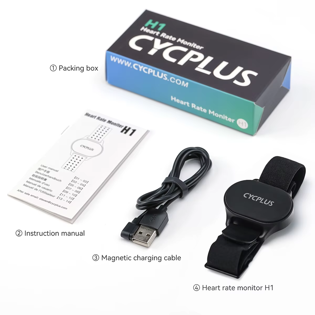 CYCPLUS capteur de fréquence cardiaque brassard ceinture de poignet Bluetooth ANT + moniteur de Fitn