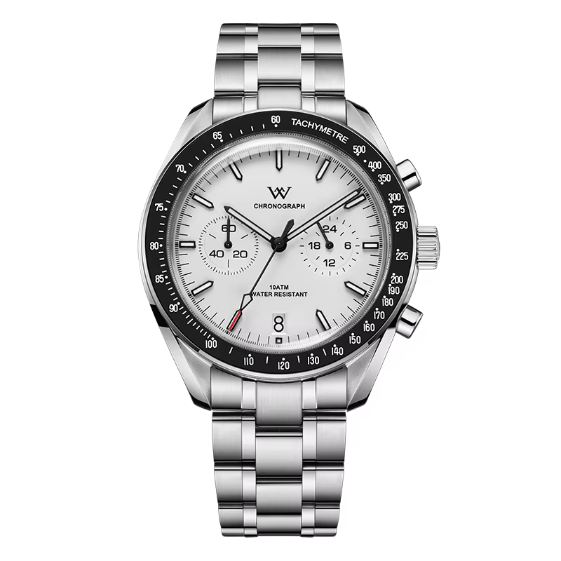 WM montre hommes chronographe montre à Quartz 100M résistant à l'eau affaires décontracté en acier i