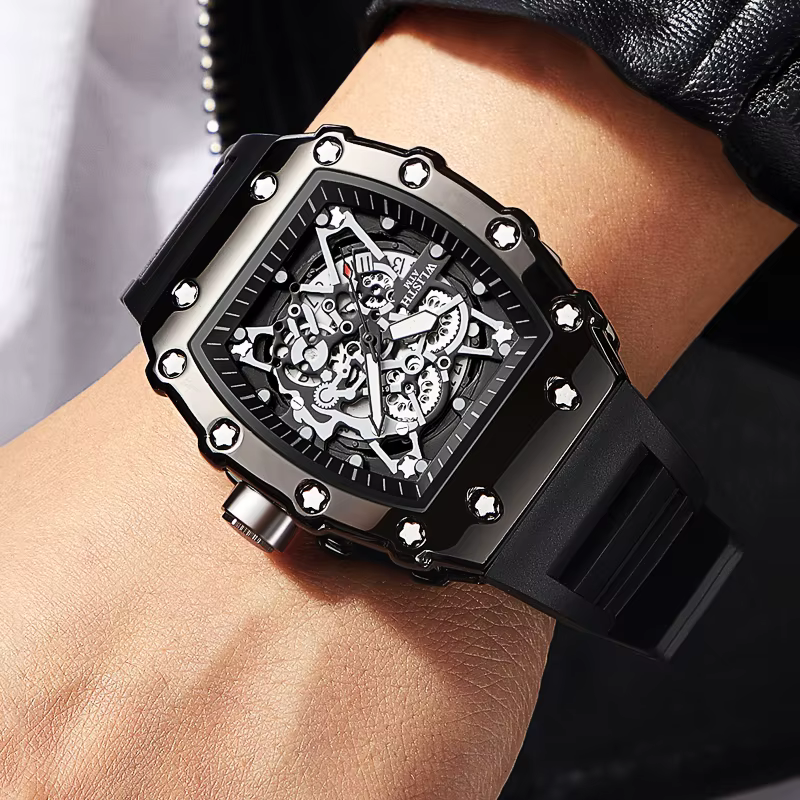 Montre de commerce extérieur grand cadran pour hommes Quartz étanche Sport carré montre lumineuse po