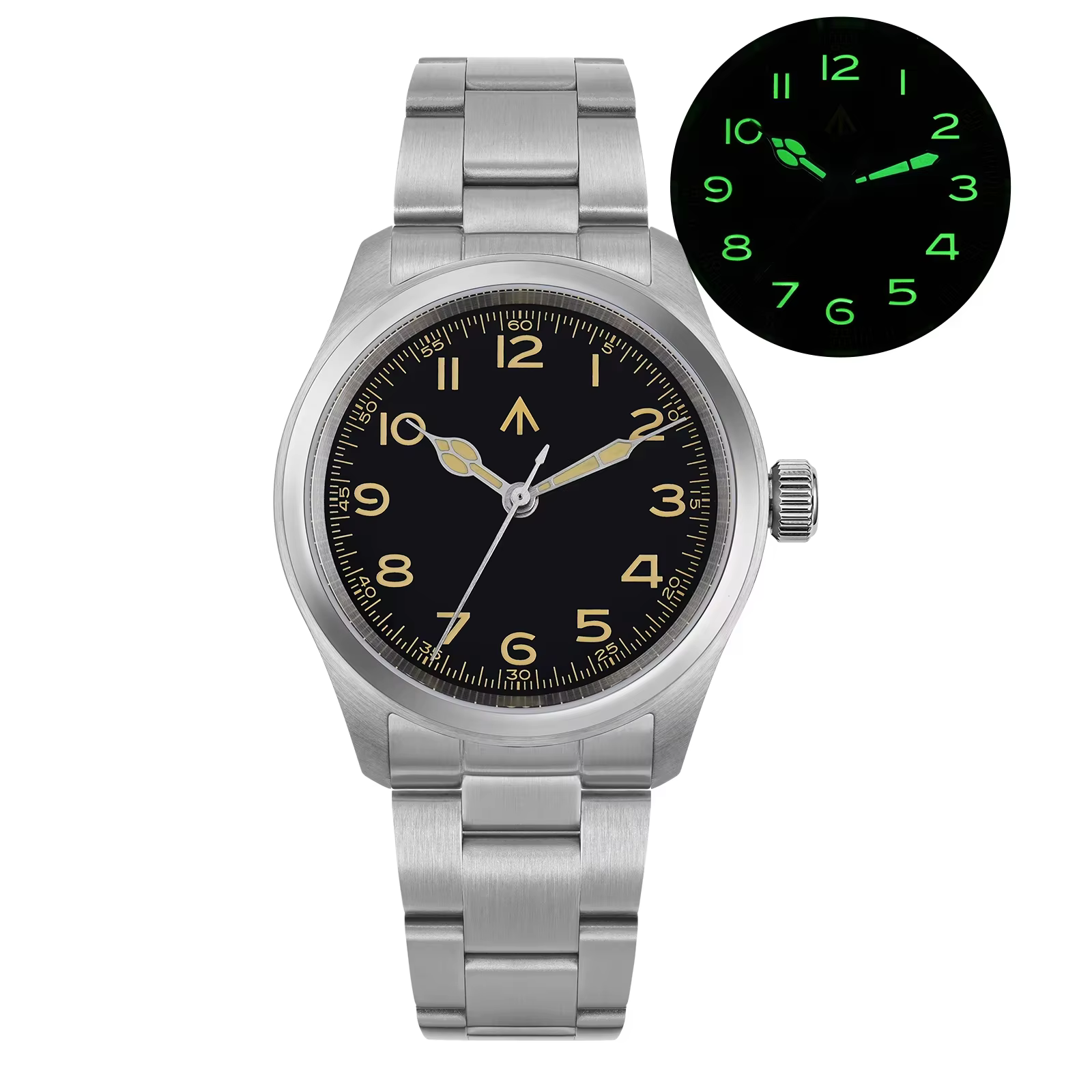 Montre militaire Militado ML08, mouvement à quartz VH31, double cristal saphir, C3 BGW9, lumineuse, 
