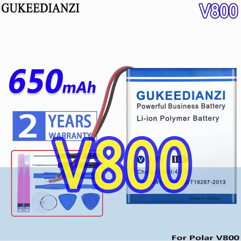 Batterie de montre de sport 650mAh V800 502530, 2 lignes, Durable, pour montre Polar V800, pour Data