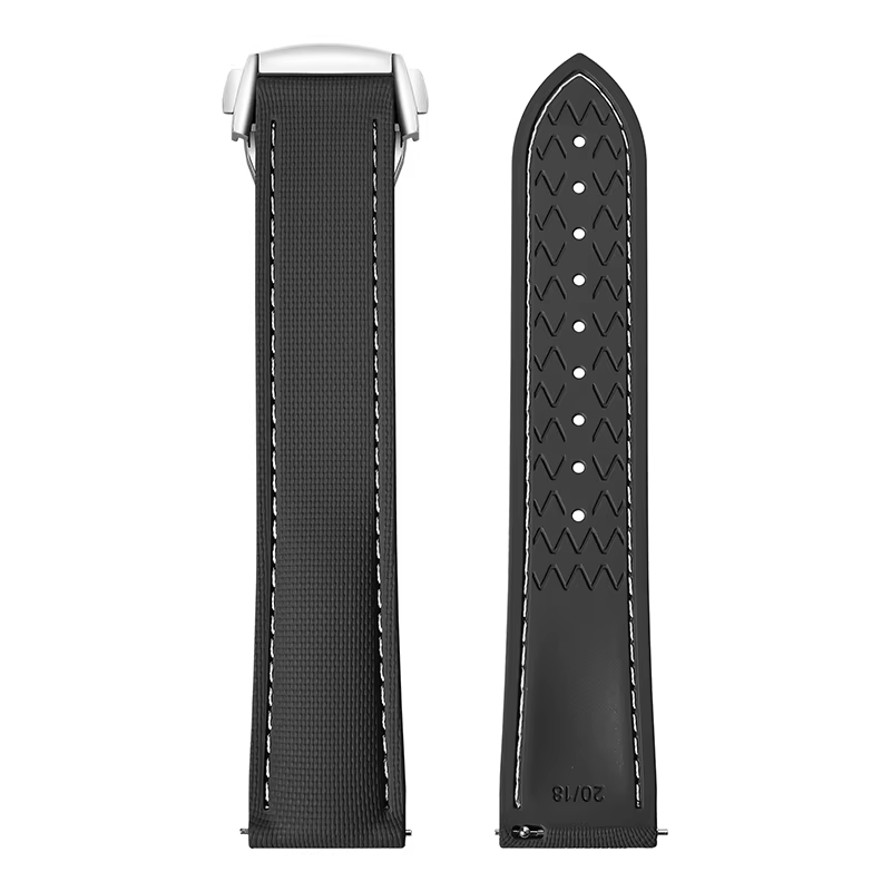 Bracelet de montre universel en caoutchouc FKM, adapté au réservoir Cartier Santos Omega Swatch, 20m