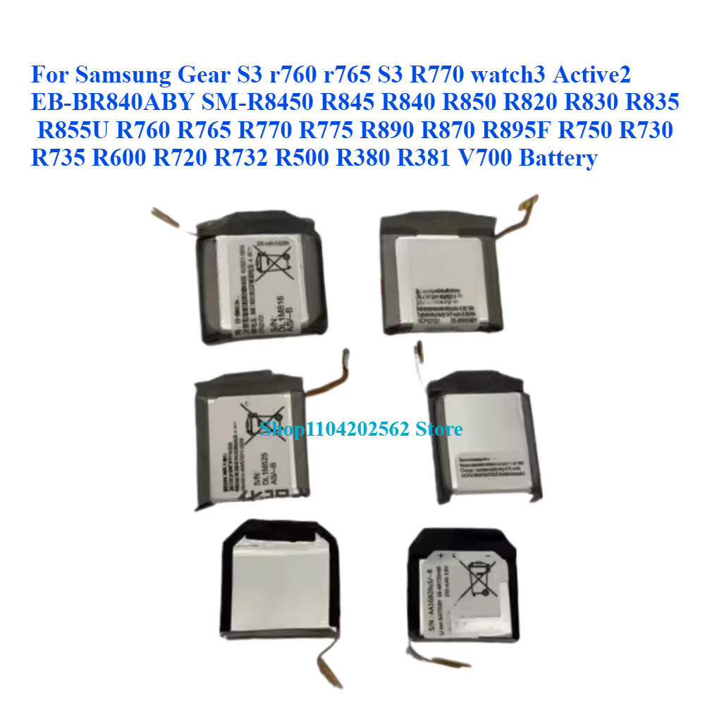 Batterie pour Samsung Gear, Gear 1, ltS3, Active 2, 3, 4, 5 Pro, ACTIVE1, S5, Fit2 Pro, 40mm, 44mm,