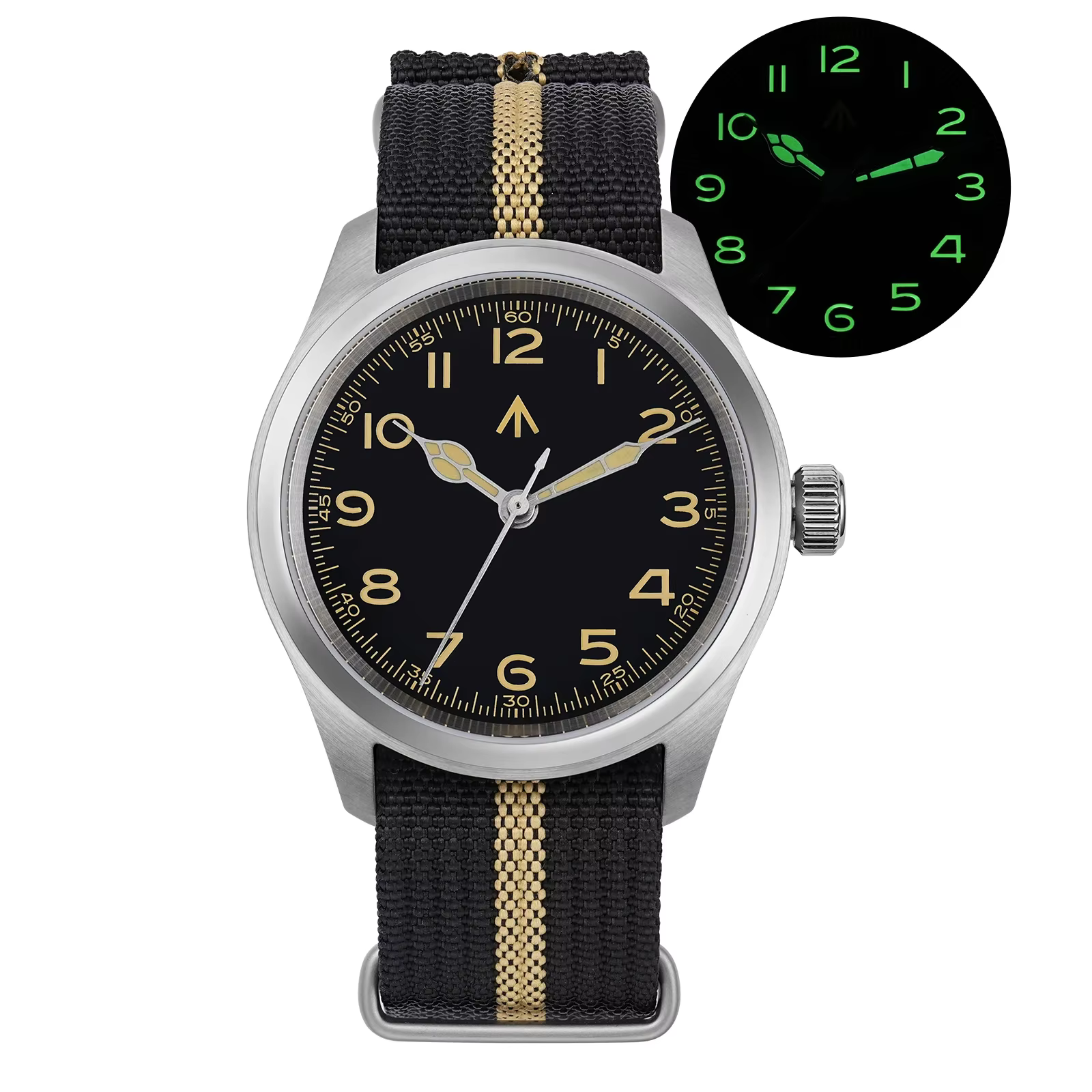 Militado ML08 V2 montre à Quartz Vintage militaire VH31 mouvement Double cristal saphir C3 BGW-9 lum