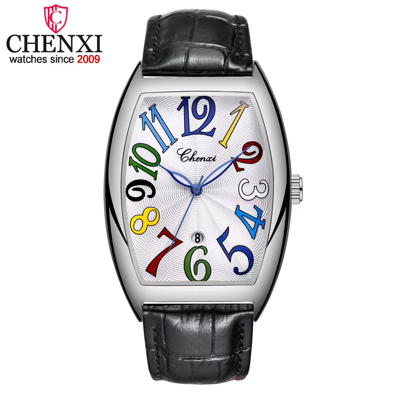 CHENXI montre à Quartz pour hommes de marque de luxe en cuir véritable étanche calendrier lumineux h