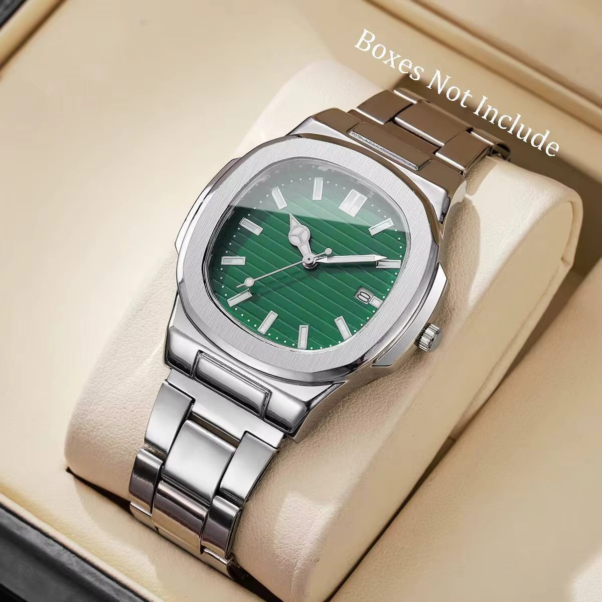 Montres d'affaires carrées pour hommes, montre de luxe à Quartz avec bracelet en acier inoxydable et