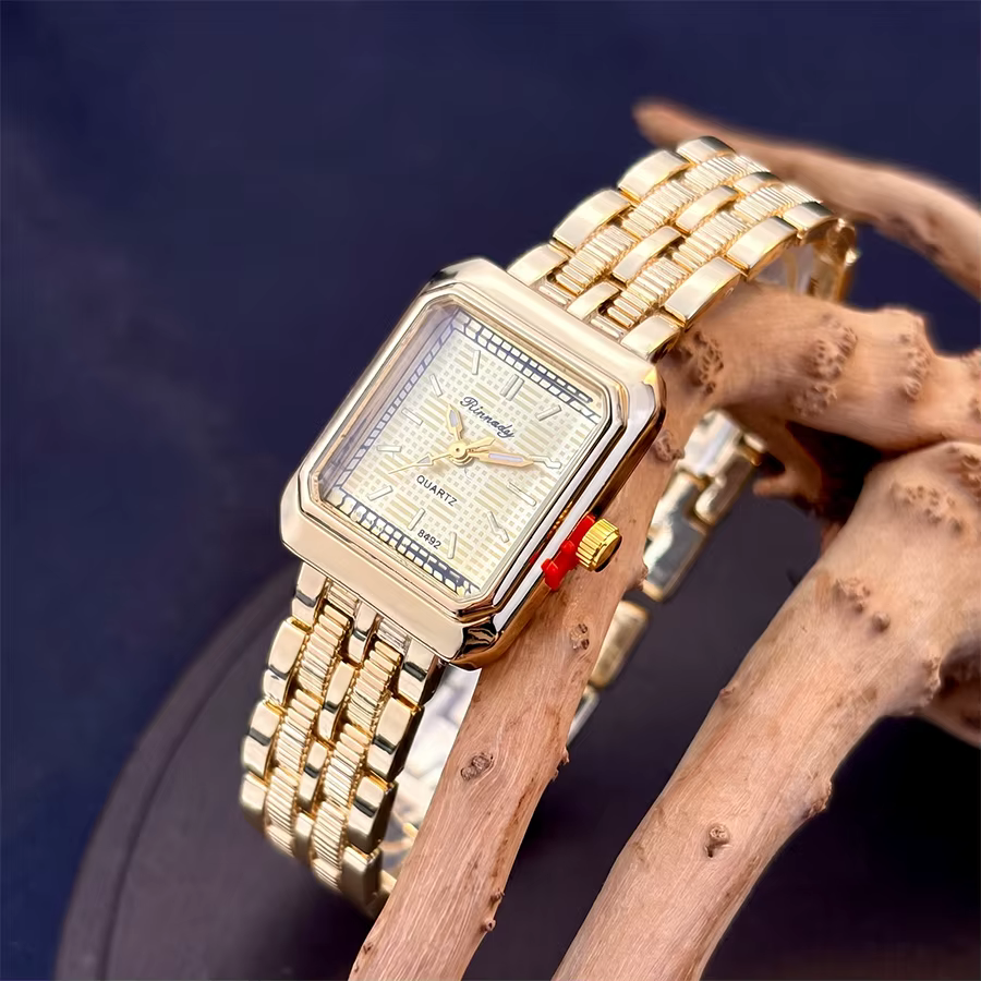 Montre élégante pour femme à cadran rectangulaire – Montre minimaliste pour femme