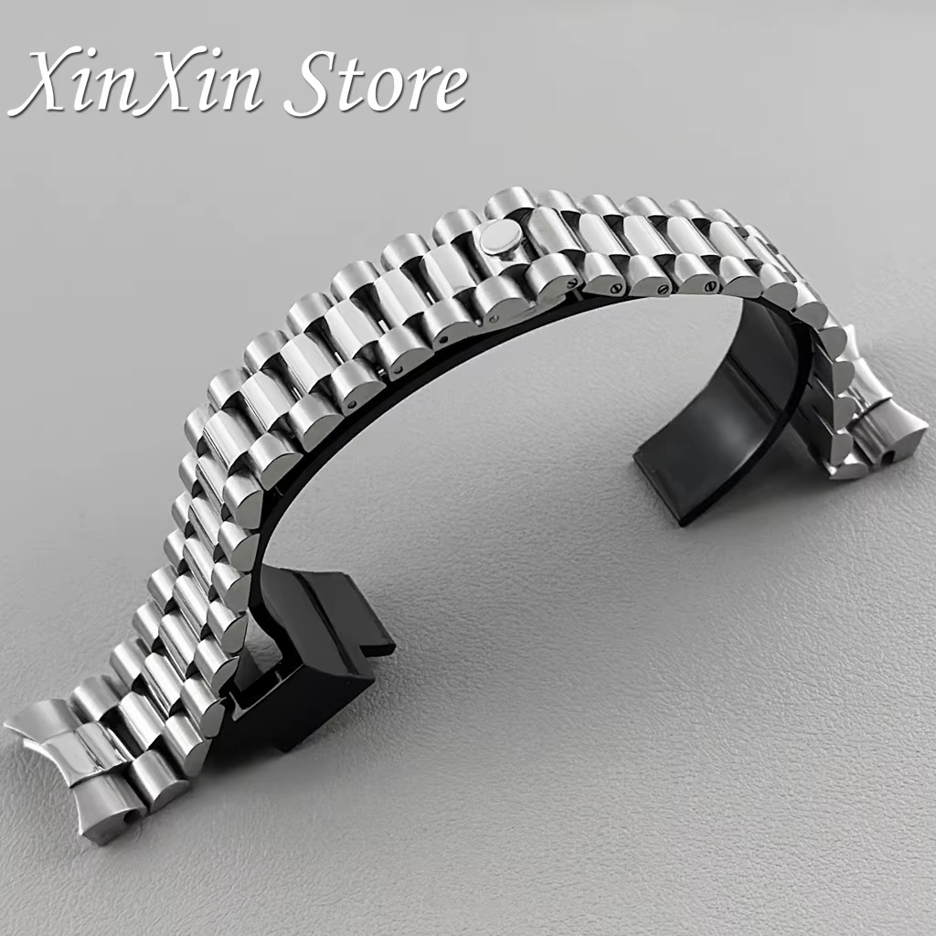 Bracelet en acier inoxydable massif 904L, 20mm de largeur, poli brossé, Bracelet présidentiel du jub
