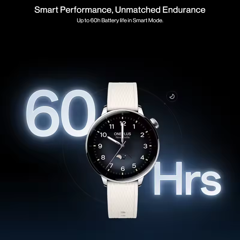 Version mondiale OnePlus Watch 3 Montre connectée 43 mm Écran AMOLED 1,32 pouces Autonomie jusqu'à 6