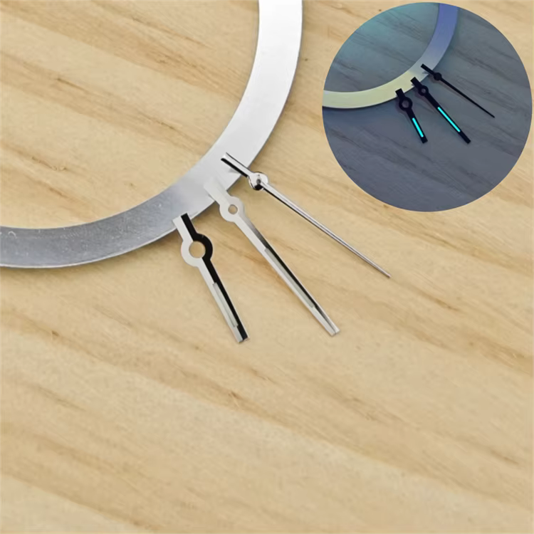 Aiguilles de montre argentées, dorées et noires, lumineuses vertes, pour cadran de 24.5mm, pour Seik