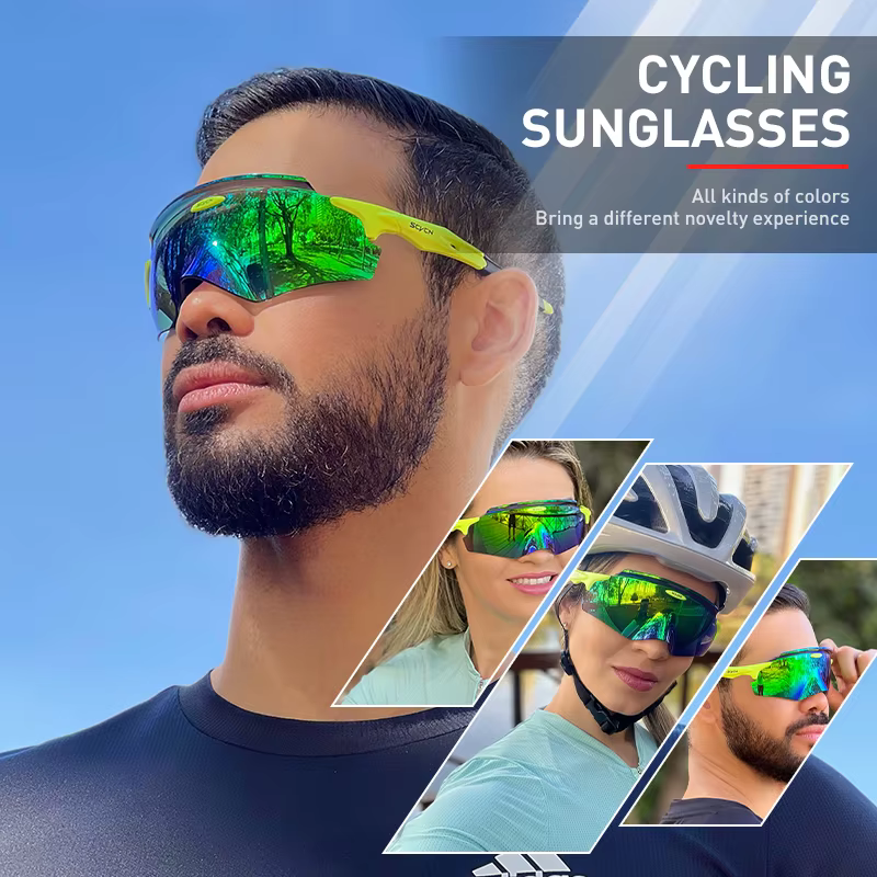 Scvcn hommes lunettes de cyclisme Sport de plein air lunettes de soleil de course femmes vtt vélo lu