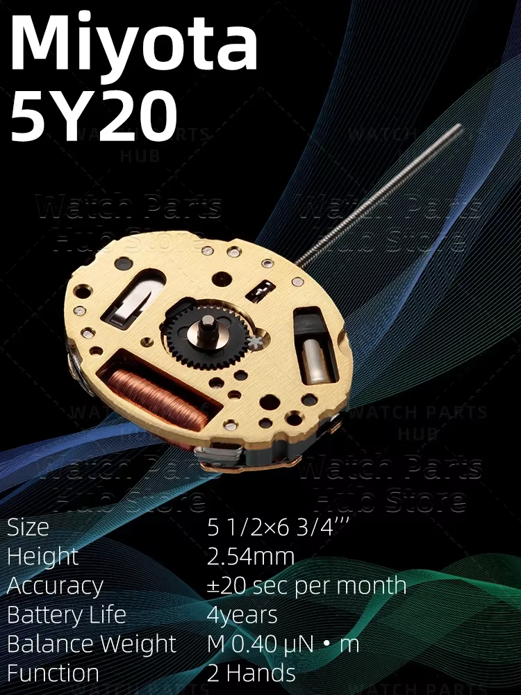 Nouveau véritable mouvement de montre Miyota 5Y20 mouvement à Quartz d'origine mouvement automatique