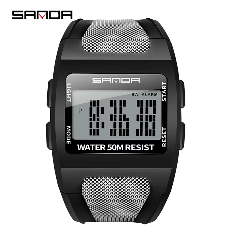 Montre numérique SANDA 222 pour hommes, étudiants, résistante aux chocs, étanche, montres de sport p