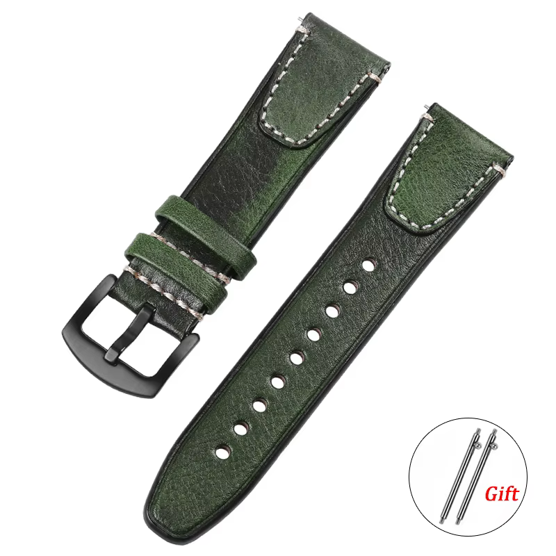Bracelet en cuir rétro pour Rolex et Omega, bracelet de montre, cuir de vachette souple, dégagement