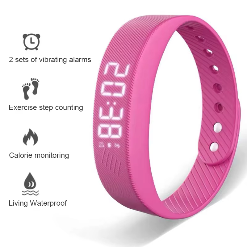 Bracelet de sport intelligent avec alarme vibrante, horloge de course, comptage des pas, bracelet po