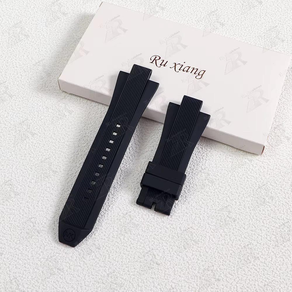 Bracelet de montre en silicone pour MICHAELKORS, bracelet de montre en caoutchouc à encoche convexe,