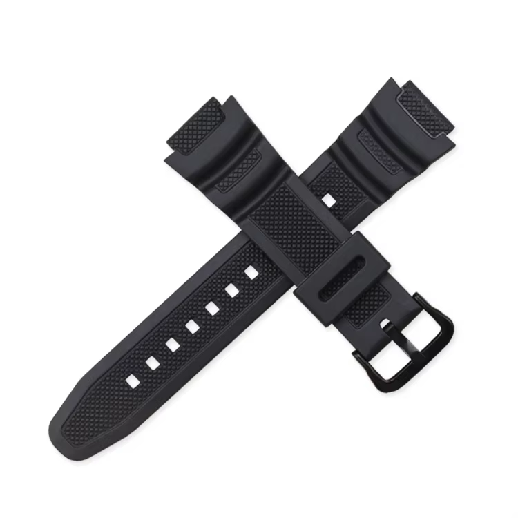 Bracelet de montre 18mm pour CASIO AE1200 / 1300 / 1000 W-219 Bracelet de montre en caoutchouc de Si