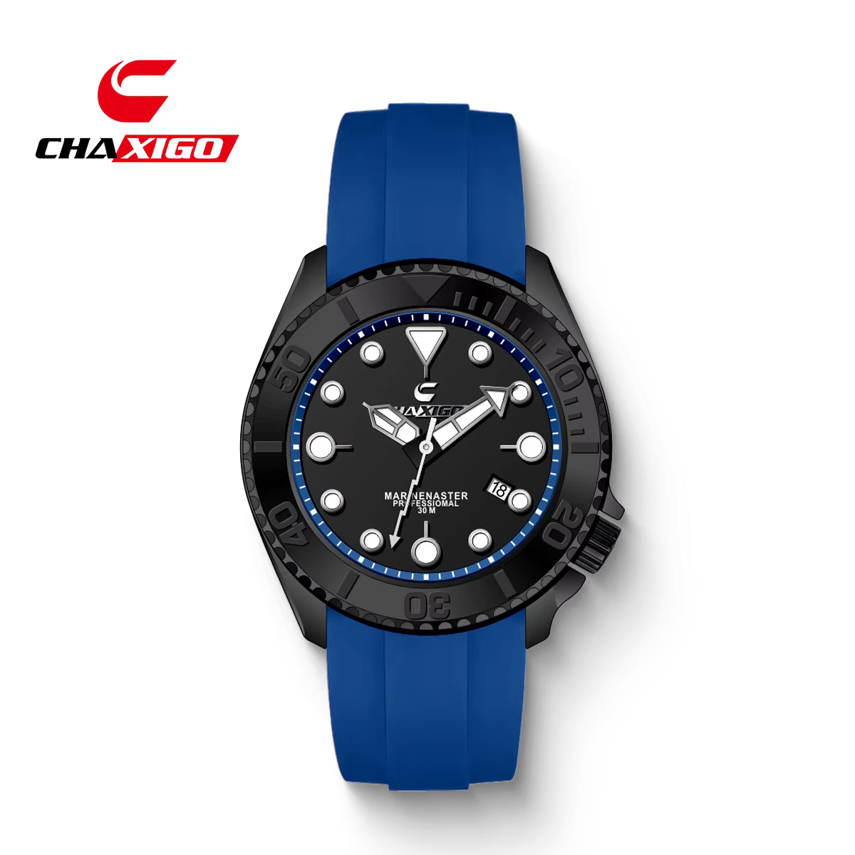 CHAXIGO montre de sport de mode unisexe avec bracelet en silicone, affichage lumineux léger de la da