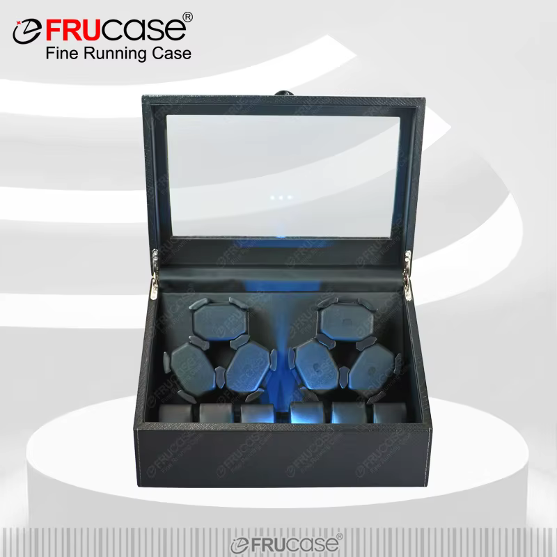 FRUCASE PU Watch Winder pour montres automatiques remontoir automatique 6 + 6 montres