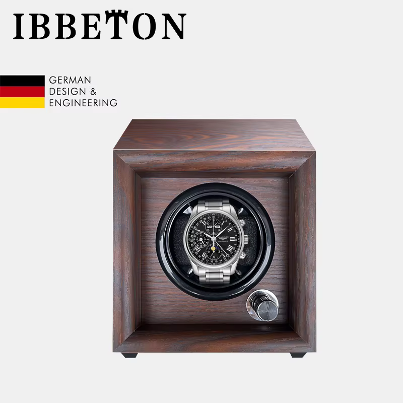 BBBEBOU- Remontoir de Montre Mécanique existent, Boîte en Bois de Luxe avec Lumière LED et Capteur d