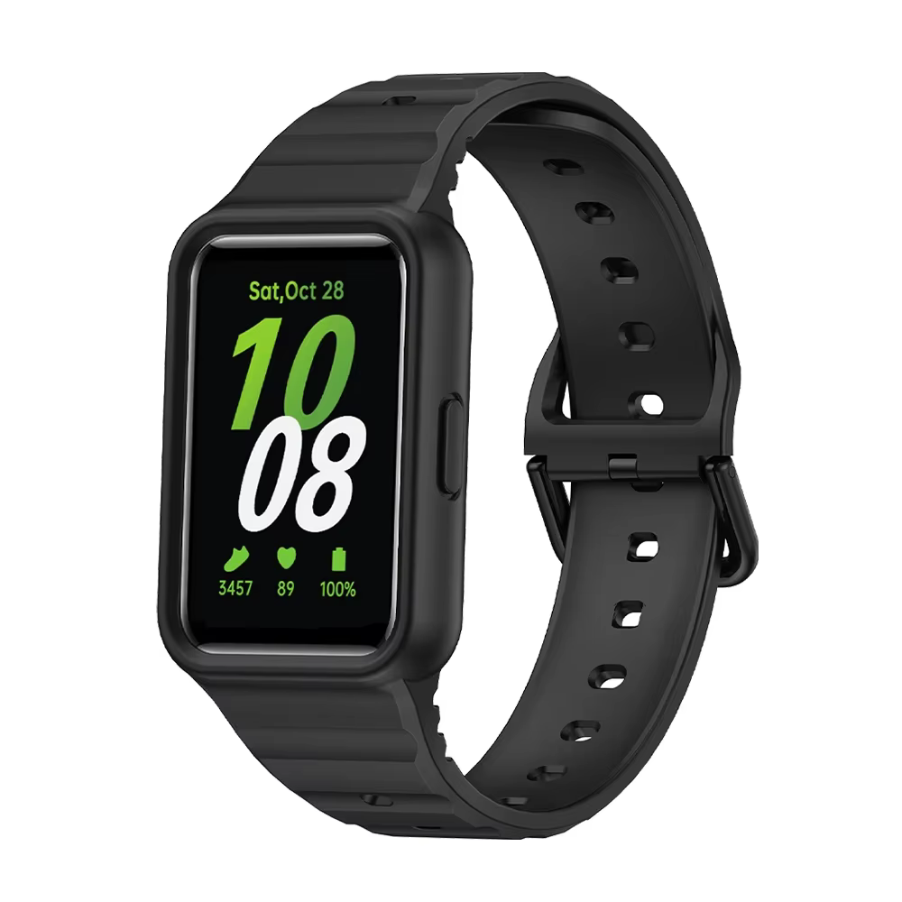 Bracelet intégré et étui pour Samsung Galaxy Fit 3 Watch, bracelet en silicone, étui de protection,