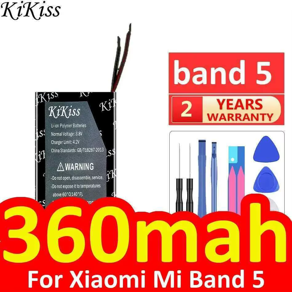 Batterie de montre pour Xiaomi MI Band 5 Band5, 360Mah, haute Performance