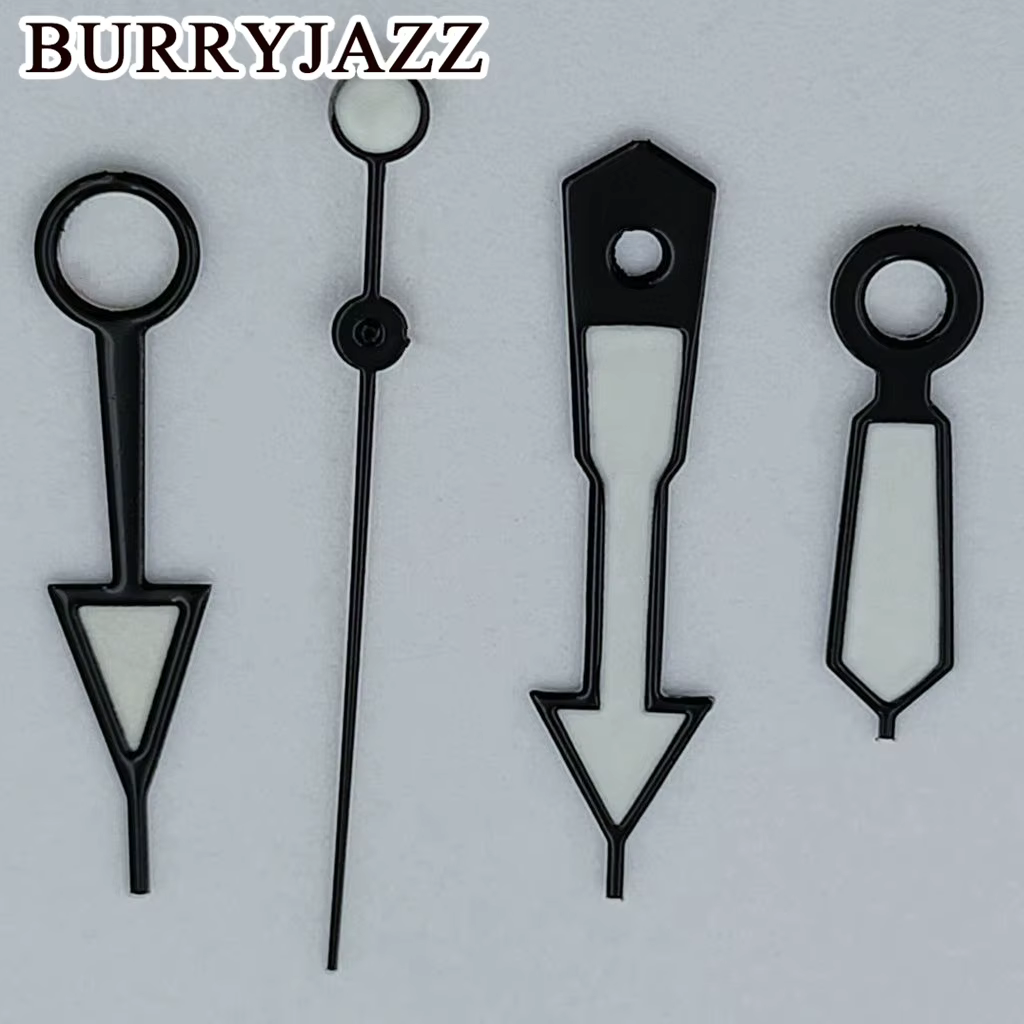 BURRYJAZZ NH34 GMT aiguilles de montre noir bleu blanc Orange rouge aiguilles vert lumineux