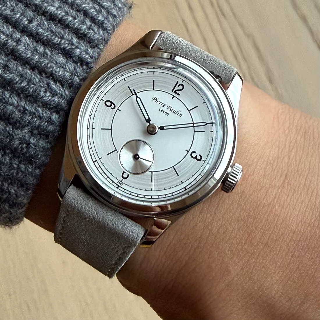 Pierre Paulin-Montre Mécanique à Cadran Vintage Sector, Montre de Plongée, Peau 50m, Petites Seconde