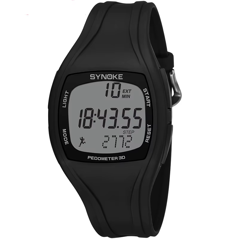 Montres numériques pour hommes, marque SYNOKE, podomètre multifonction, 5 bars, étanche, bracelet en