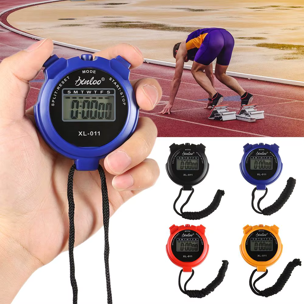 Chronomètre de sport numérique antichoc avec compte à rebours, chronomètre par tours et temps partis