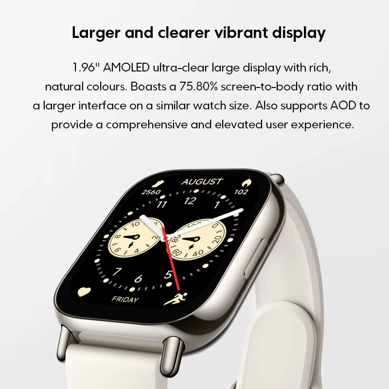 Version mondiale Xiaomi Redmi Watch 5 Lite 1.96 ''écran AMOLED autonomie de 18 jours GNSS intégré 5A