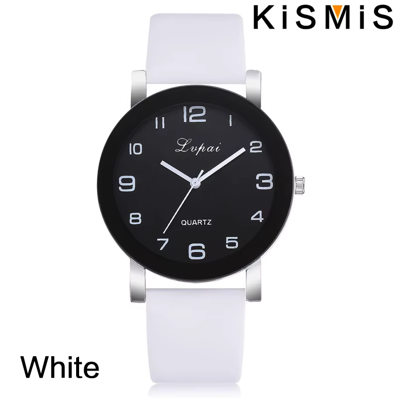 KISMIS mode Simple en cuir blanc horloge montres femmes robe Quartz montre-bracelet mode dames montr
