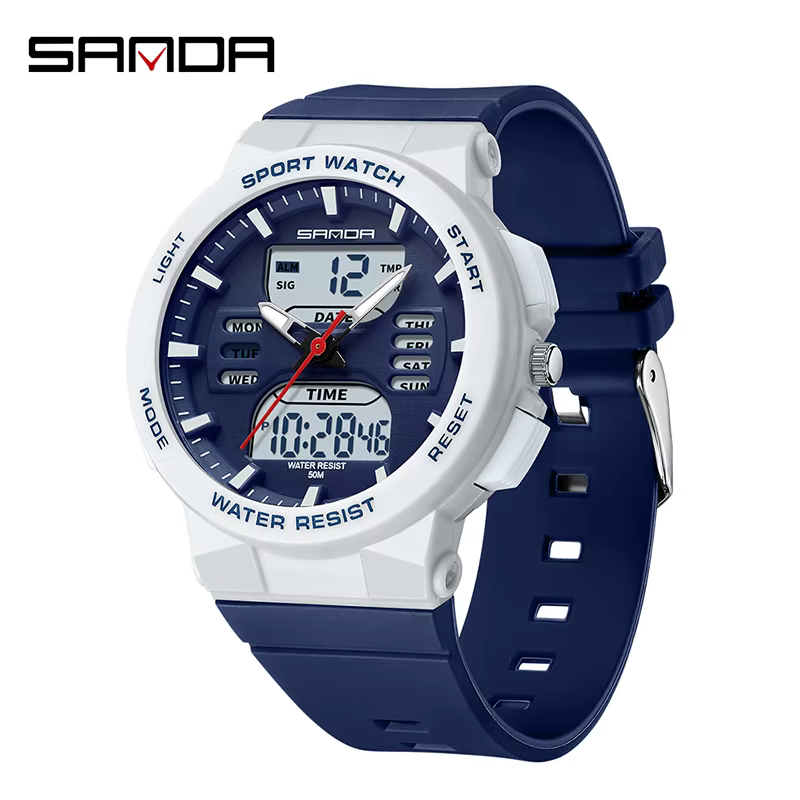 SANDA offre spéciale Ms LED montre de Sport numérique mode décontracté dames double affichage montre