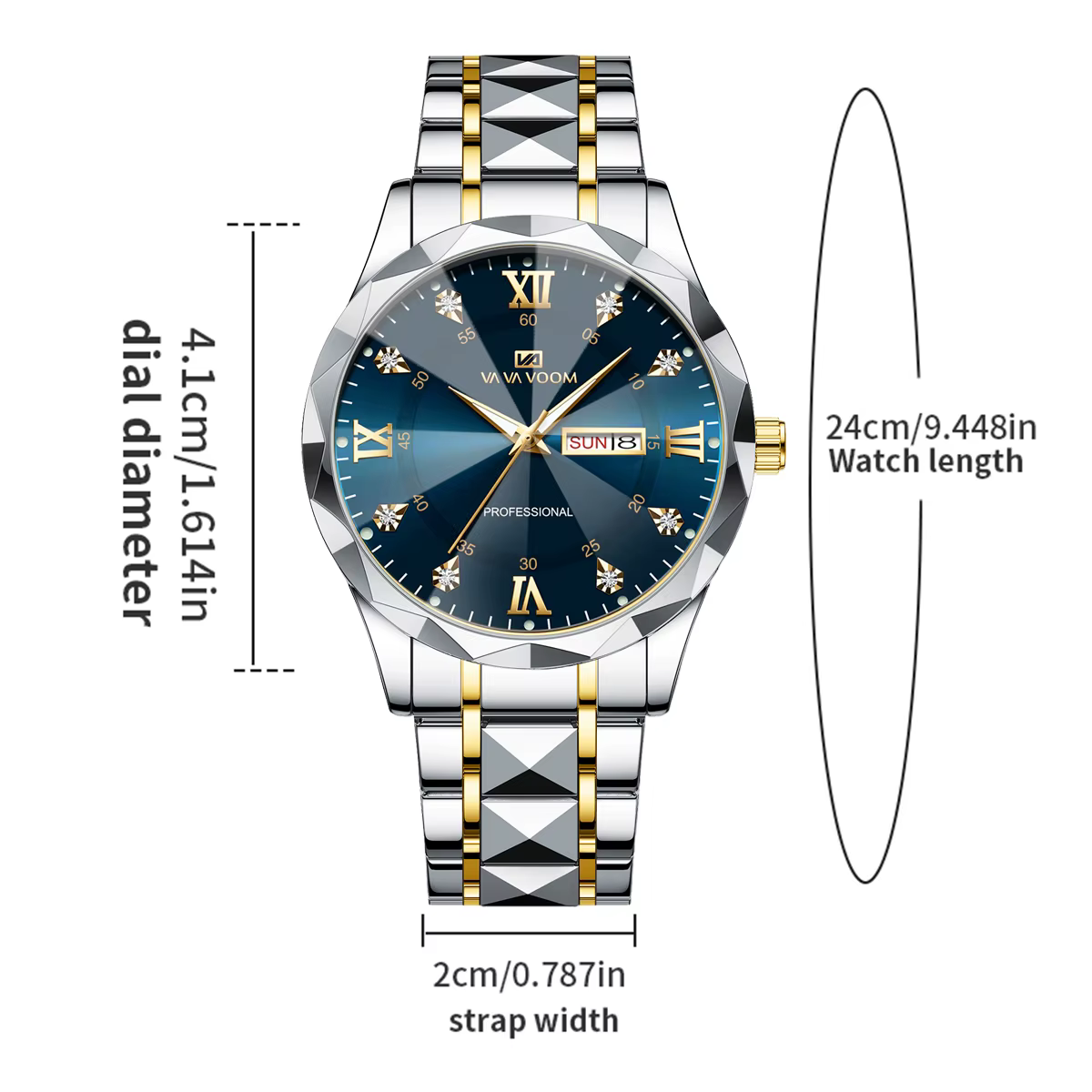 2024 Nouvelle montre pour hommes mode Rivet bracelet en acier inoxydable de luxe eau diamant diamant