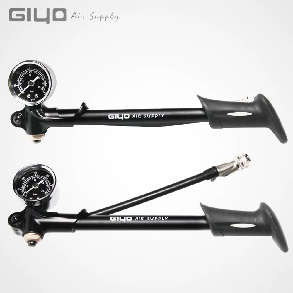GIYO – pompe à Air haute pression pliable pour vtt, 300PSI, avec levier et jauge pour fourche et Sus