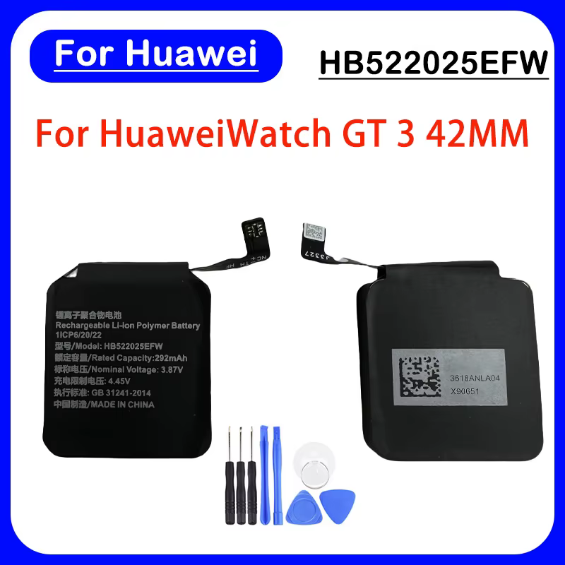 Batterie de rechange originale HB522025EFW pour montre Huawei GT 3 42MM, montre intelligente GT3 + o