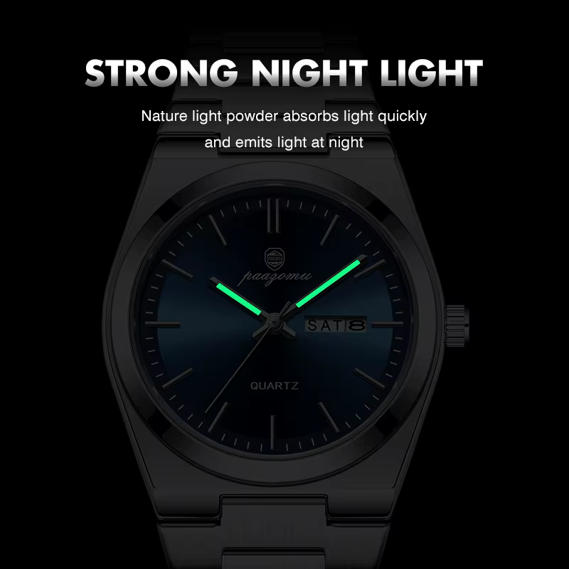 PAAZOMU luxe Quartz homme montre-bracelet Sport hommes montres étanche lumineux Date semaine acier i