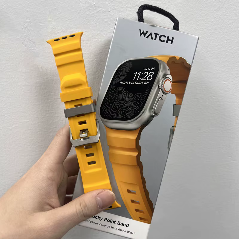 Bracelet de sport en silicone pour iWatch, Ultra2, Apple Watch, 10mm, 9mm, 8mm, 1mm, 2mm, 3mm, 4mm,